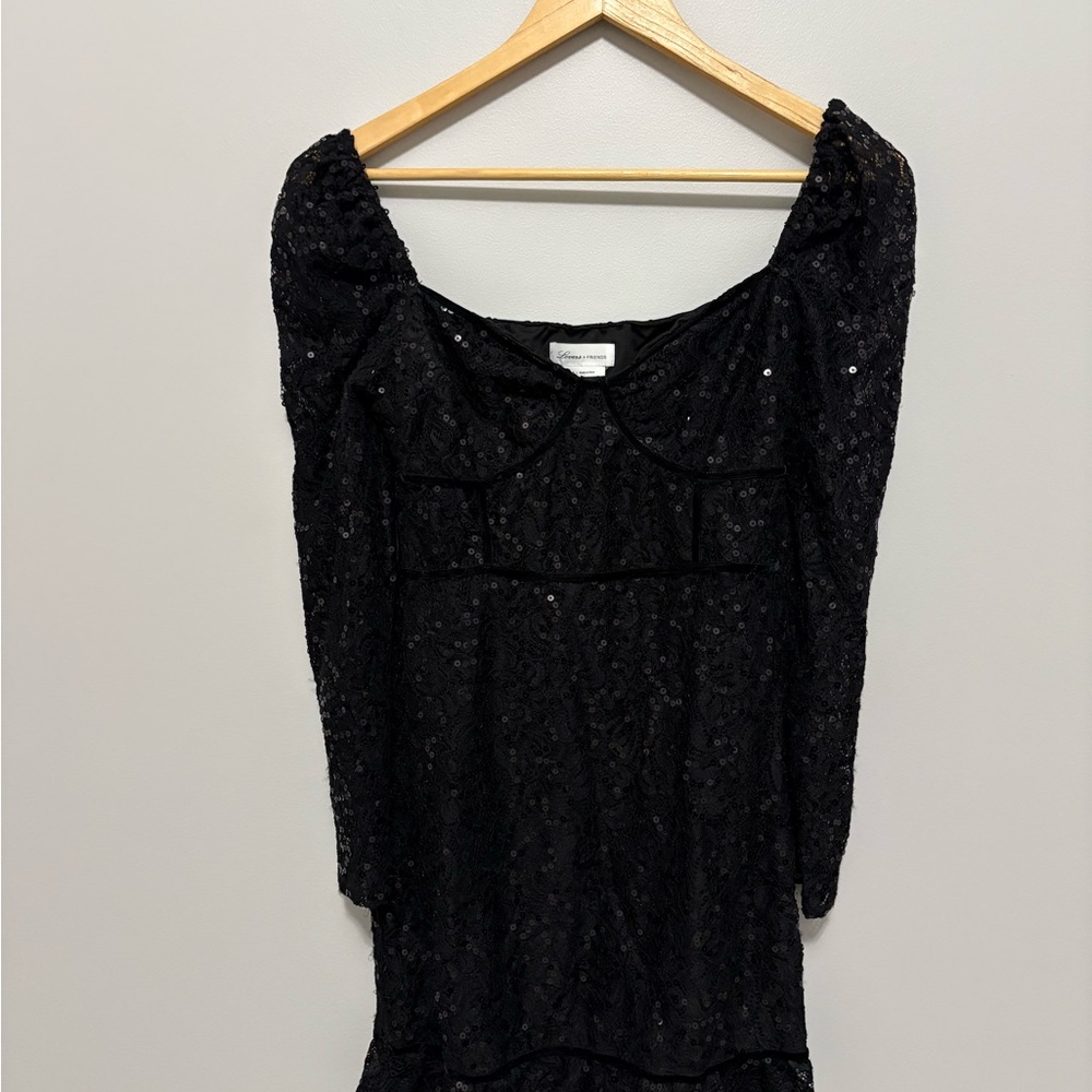 Lovers + Friends Black Lace Sequin Mini Dress - Picture 2 of 7